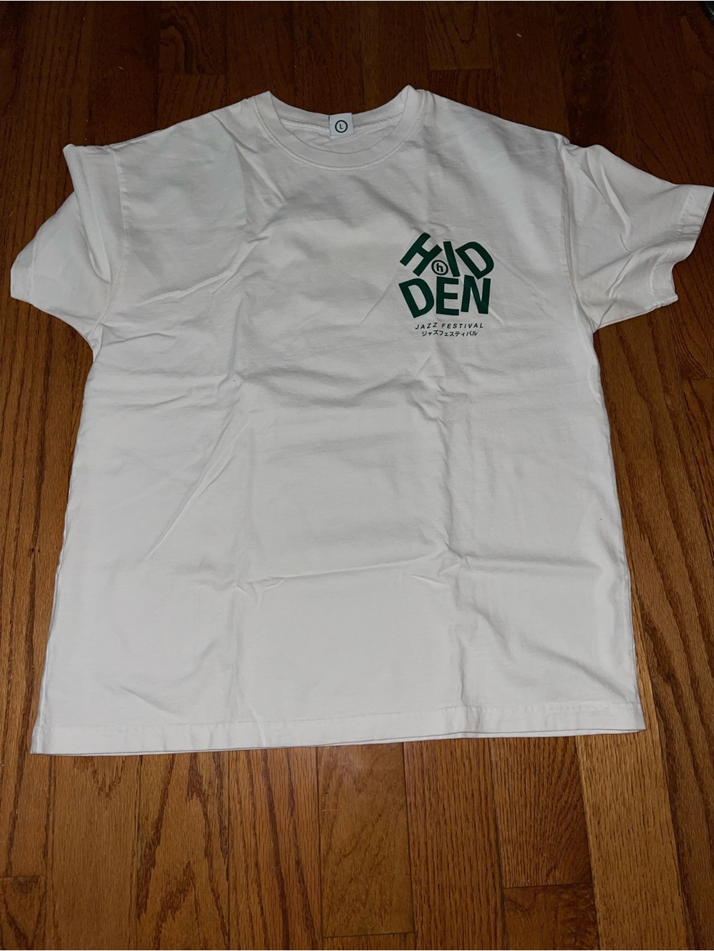 Hidden Jazz Festival Short Sleeve Tee - White with Green Logo